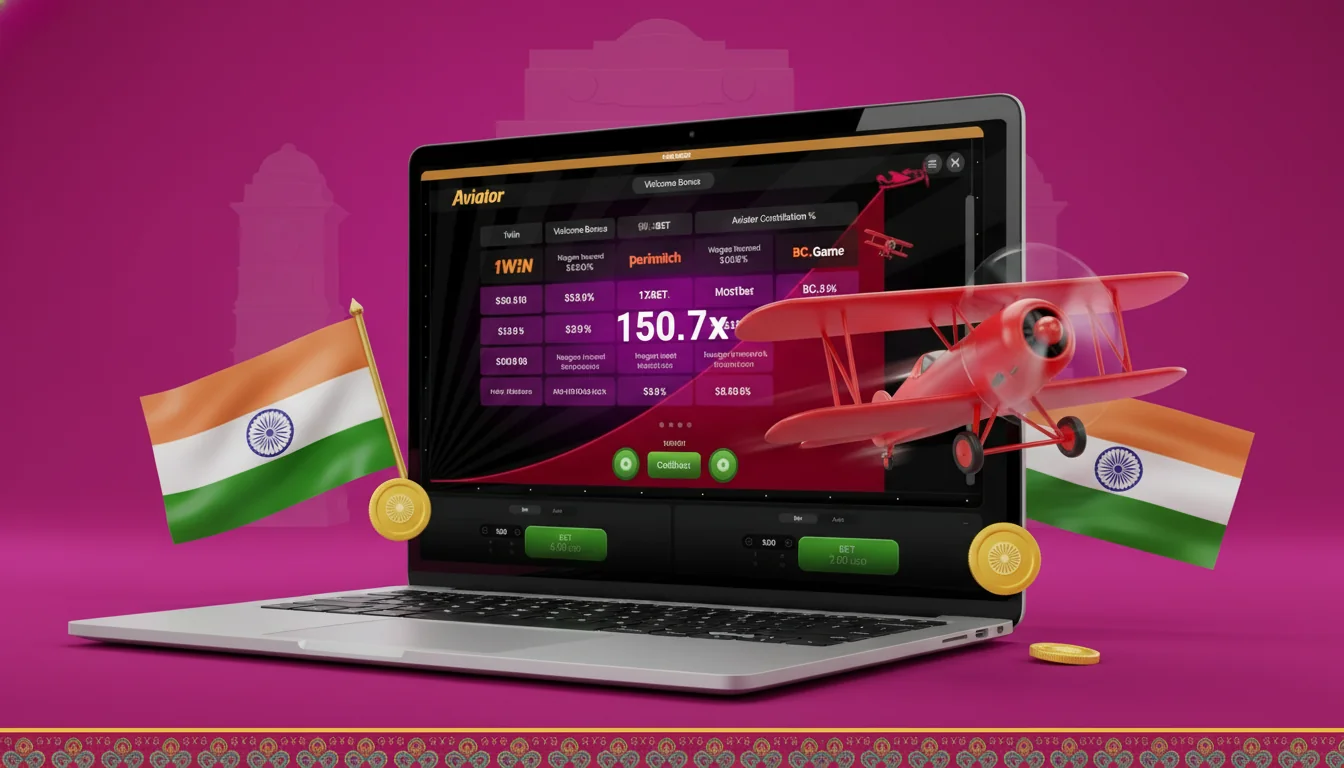 Grid of Aviator casino promo codes with welcome match percentages and wagering terms