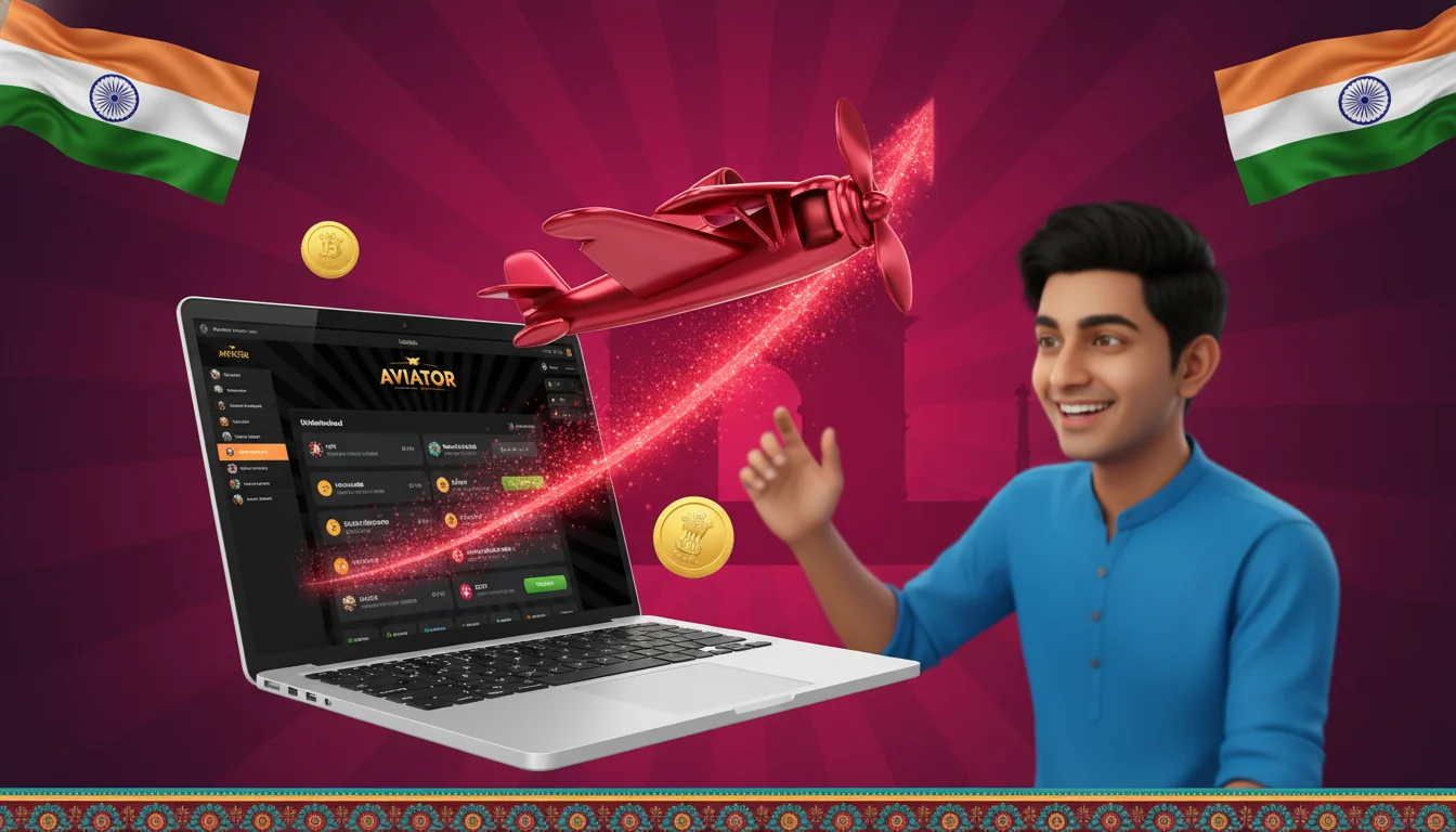 Aviator casino cashier showing UPI, cards, e-wallet and crypto deposit options with INR limits