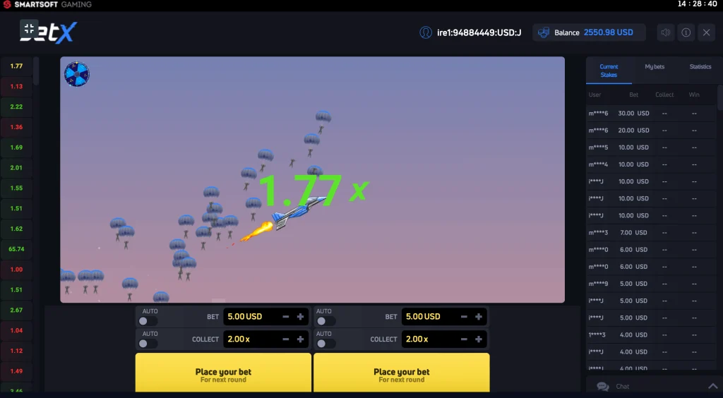 JetX Gameplay and Interface
